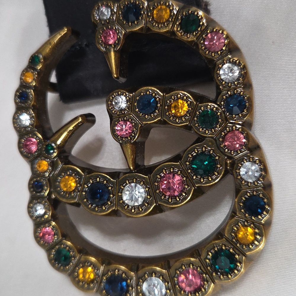 Gucci Gem Belt Leather GG Buckle - Picture 10 of 14